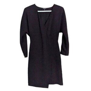 Aritzia Babaton faux wrap long sleeve dress black small T4